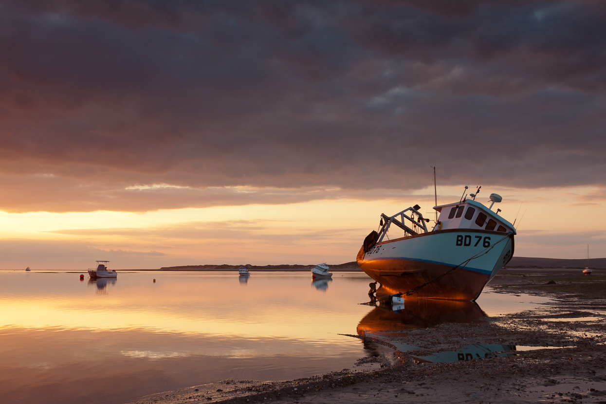 Boats Glow in an Instow Sunset