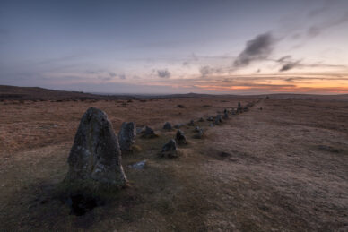 Golden Hour at the Merrivale Stone Row