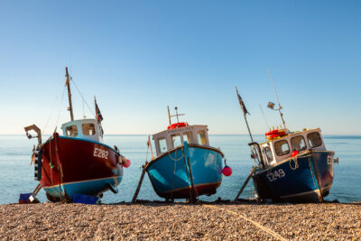 Boats at Beer Beach - Fine Art Print by David Anderson-
