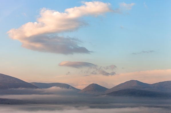 Clouds over the Scottish Mountains at Sunrise by David Anderson