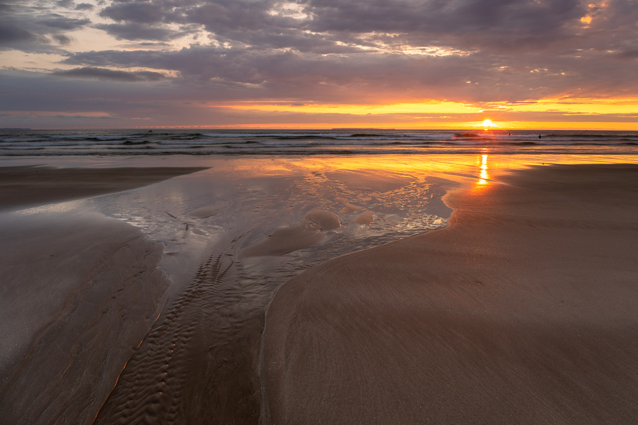Combesgate beach at sunset - david gibbeson photography