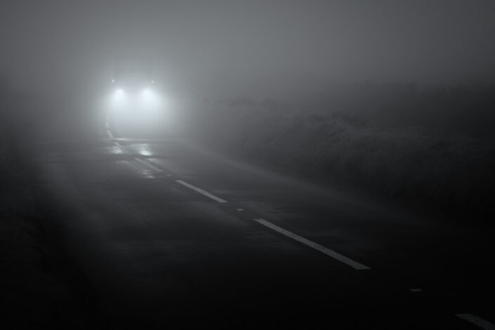 Headlights in the Fog - Fine Art by David Anderson